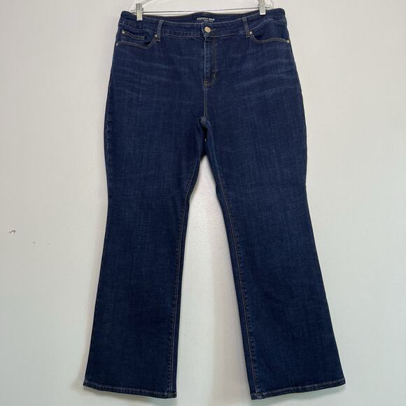 Chico's Womens Bootcut Jeans Blue Denim Dark Wash Plus Sz 18 Blue Classy Basic - Picture 1 of 12